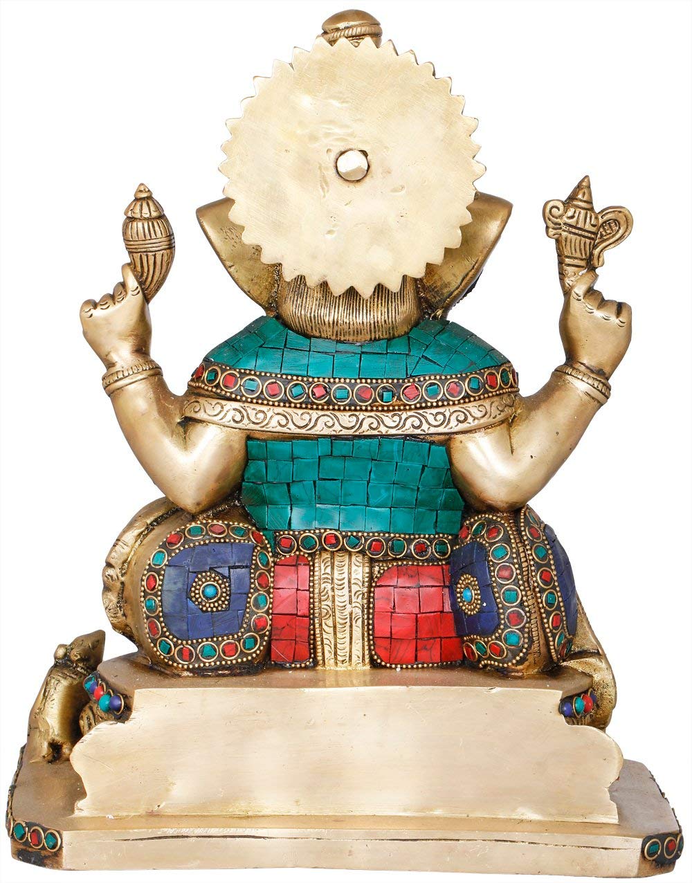 Dattatreya Brass Ashirwad Lord Ganesha Ganesh Murti Idol Statue, Height: 12.3 Inches